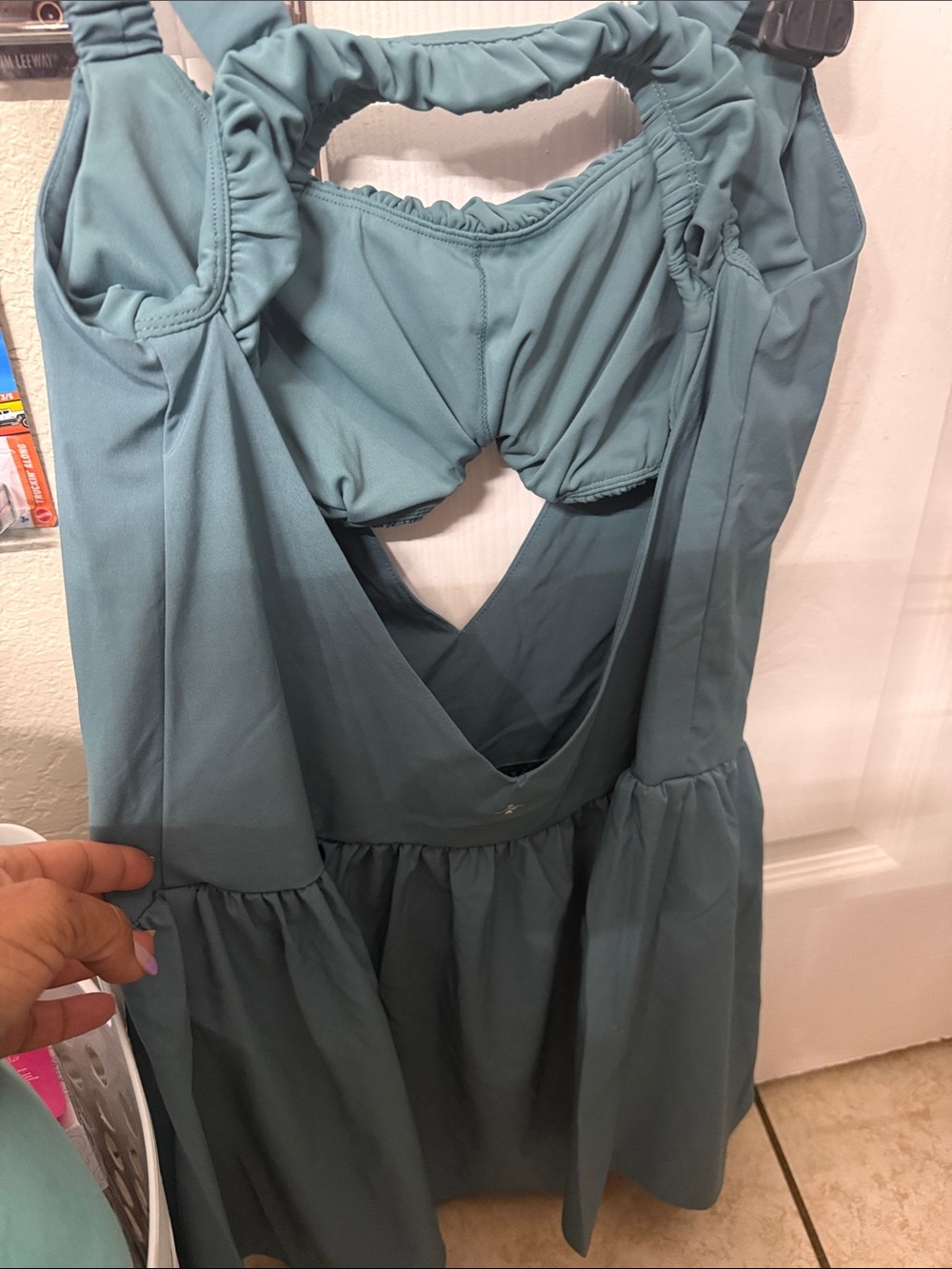 HALARA Teal Mini Skirt Dress